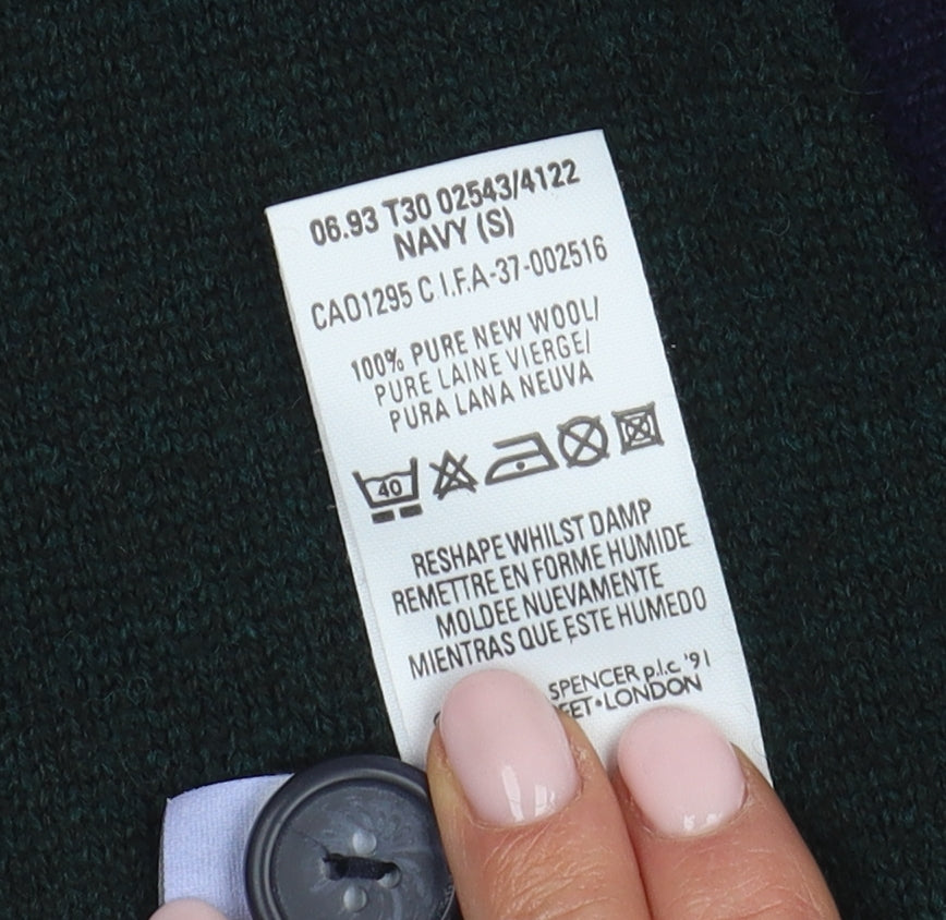 Marks and Spencer Men's Multicoloured Wool Cardigan S