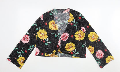 Topshop Women’s Multicoloured Floral Cropped Blouse Size 10