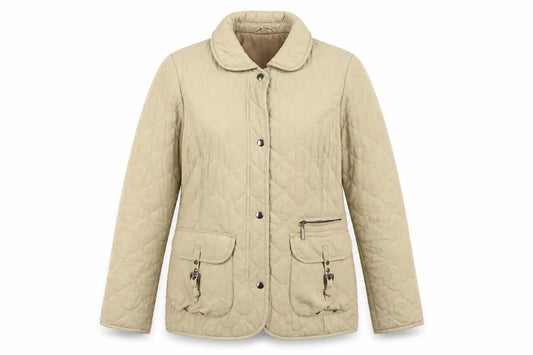 Pinzas Women's Beige Quilted Jacket Size 12
