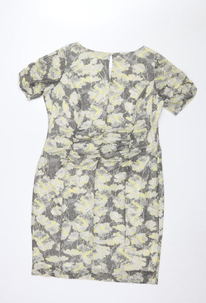 Marks and Spencer Women's Grey Floral Pencil Dress 20