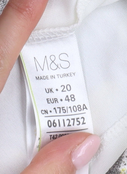 Marks and Spencer Women's Grey Floral Pencil Dress 20