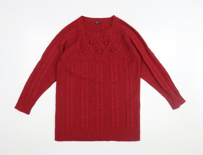 Happy D by Damart Women's Red Cable-Knit Jumper S