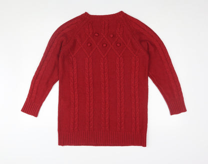 Happy D by Damart Women's Red Cable-Knit Jumper S