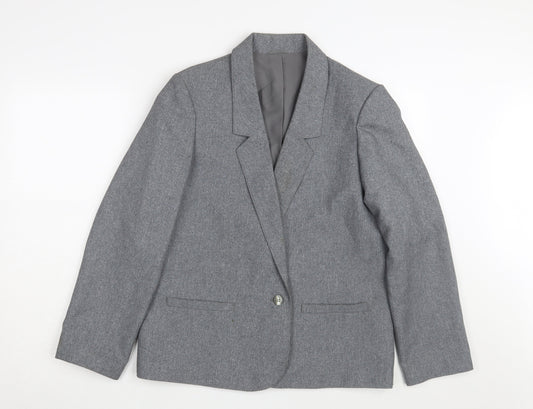 St Michael Women's Grey Blazer Jacket Size 14