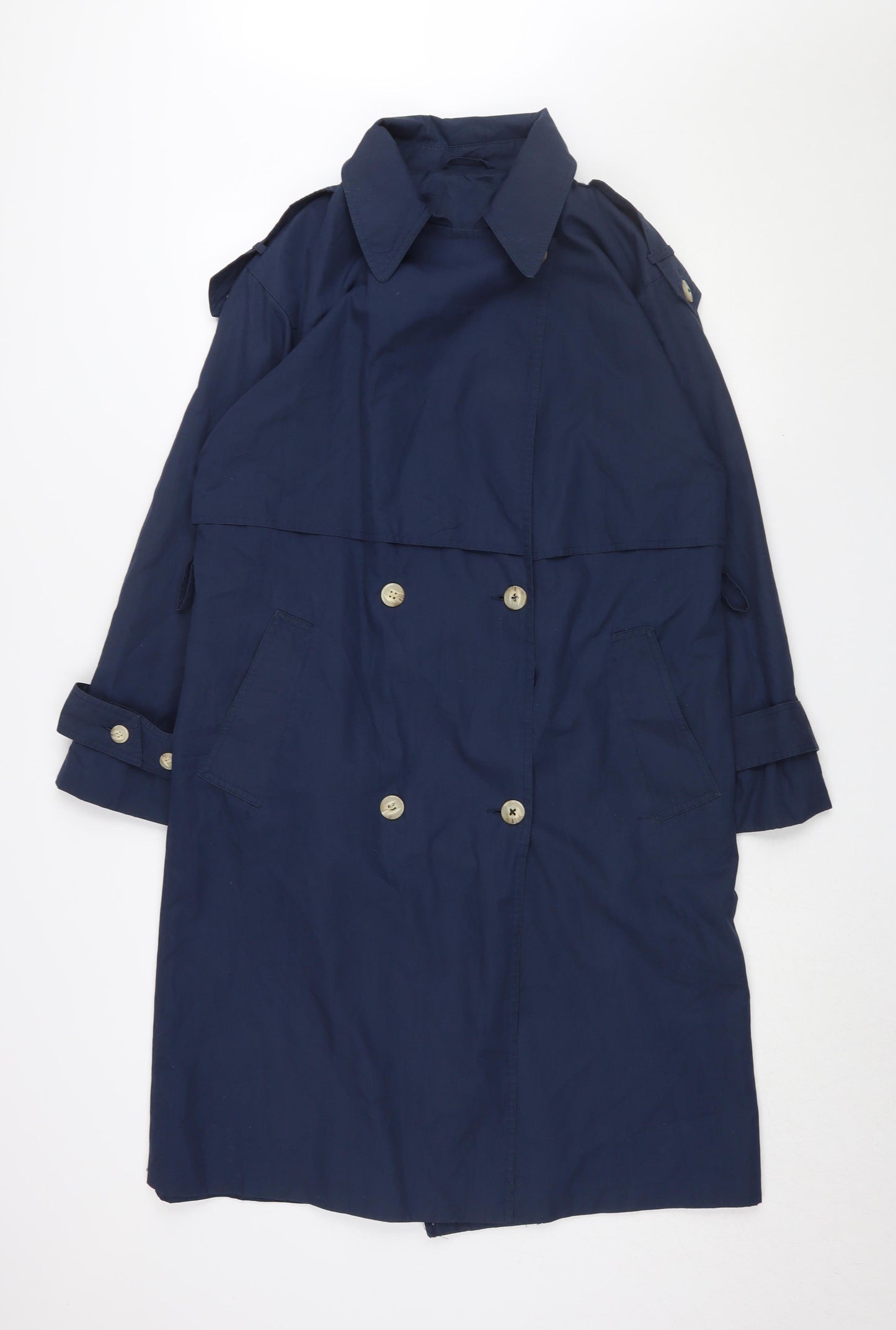 Classic Woman Women's Blue Trench Coat Size 10