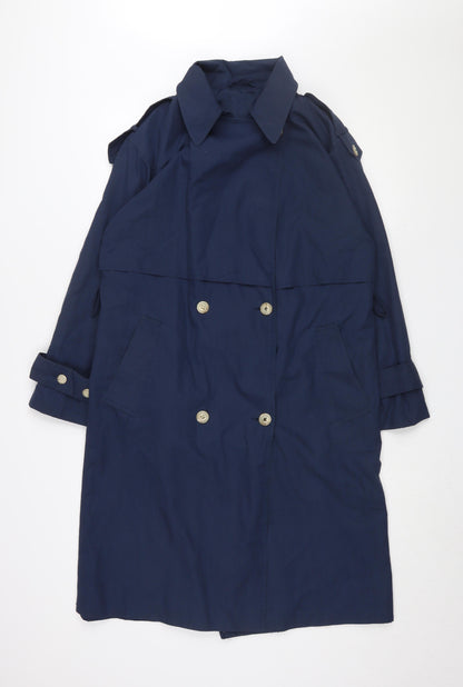 Classic Woman Women's Blue Trench Coat Size 10