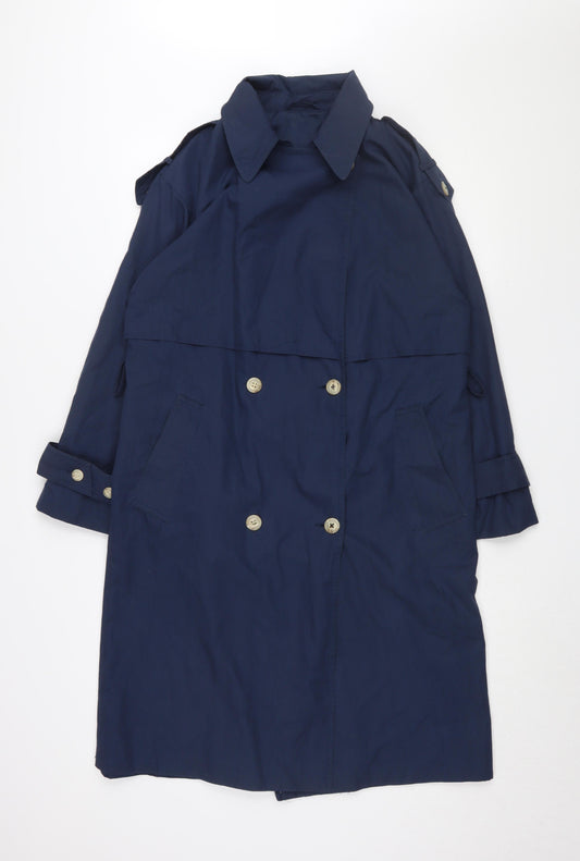 Classic Woman Women's Blue Trench Coat Size 10