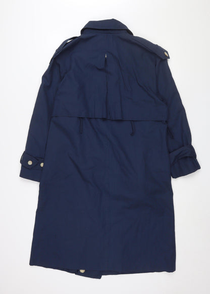 Classic Woman Women's Blue Trench Coat Size 10
