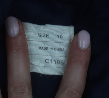 Classic Woman Women's Blue Trench Coat Size 10