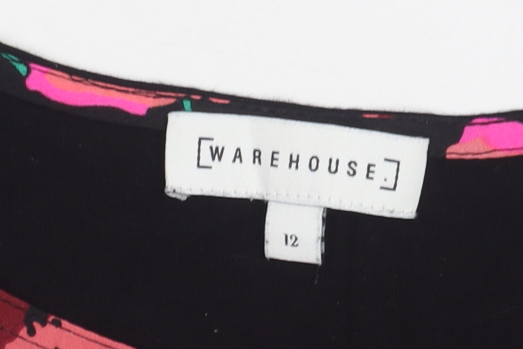 Womens UK Size 12 Warehouse Multicoloured Basic T-Shirt