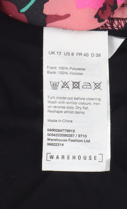 Womens UK Size 12 Warehouse Multicoloured Basic T-Shirt