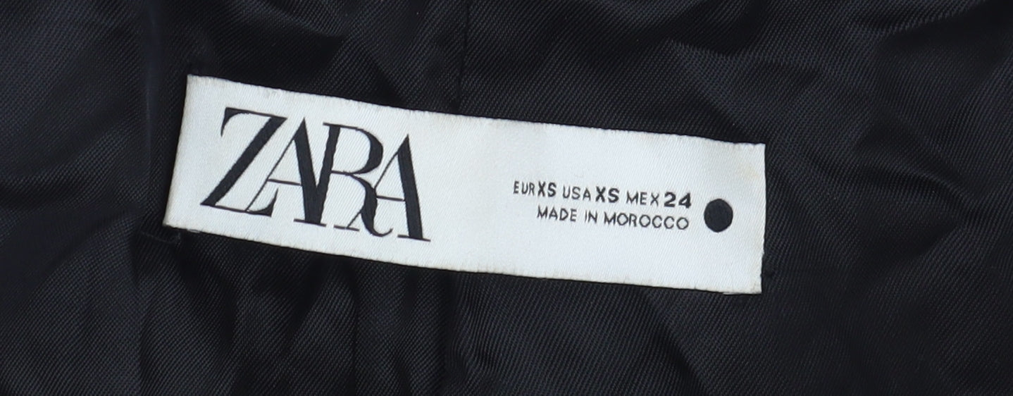 Zara Women's Brown Double-Breasted Blazer XS