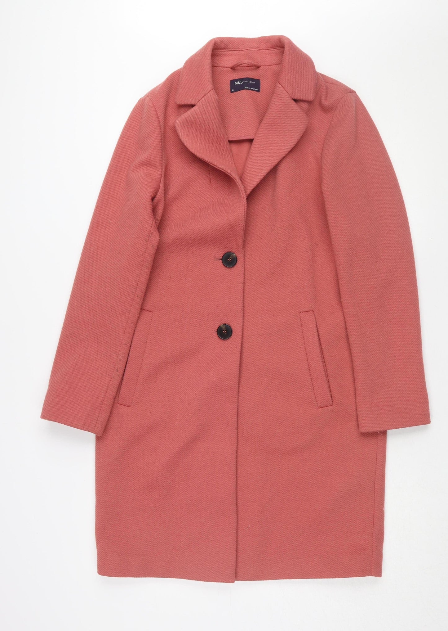 Womens UK Size 10 Marks and Spencer Red Overcoat