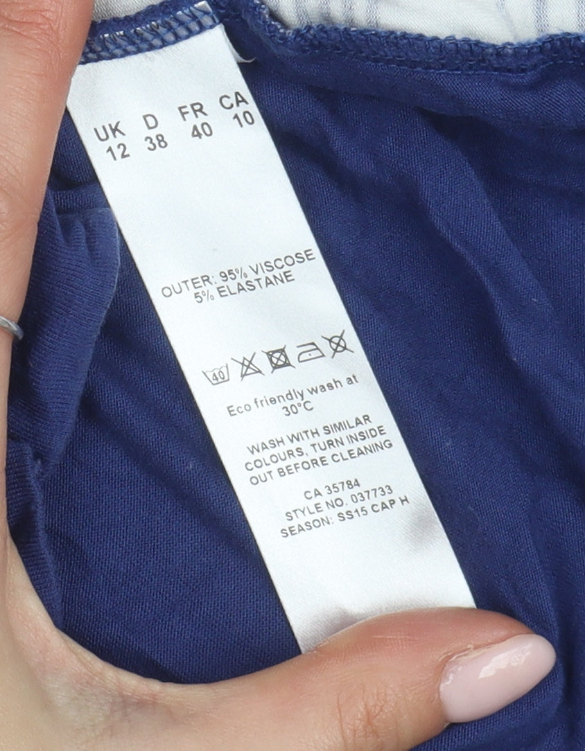 Womens UK Size 12 Eastex Blue Kimono Blouse