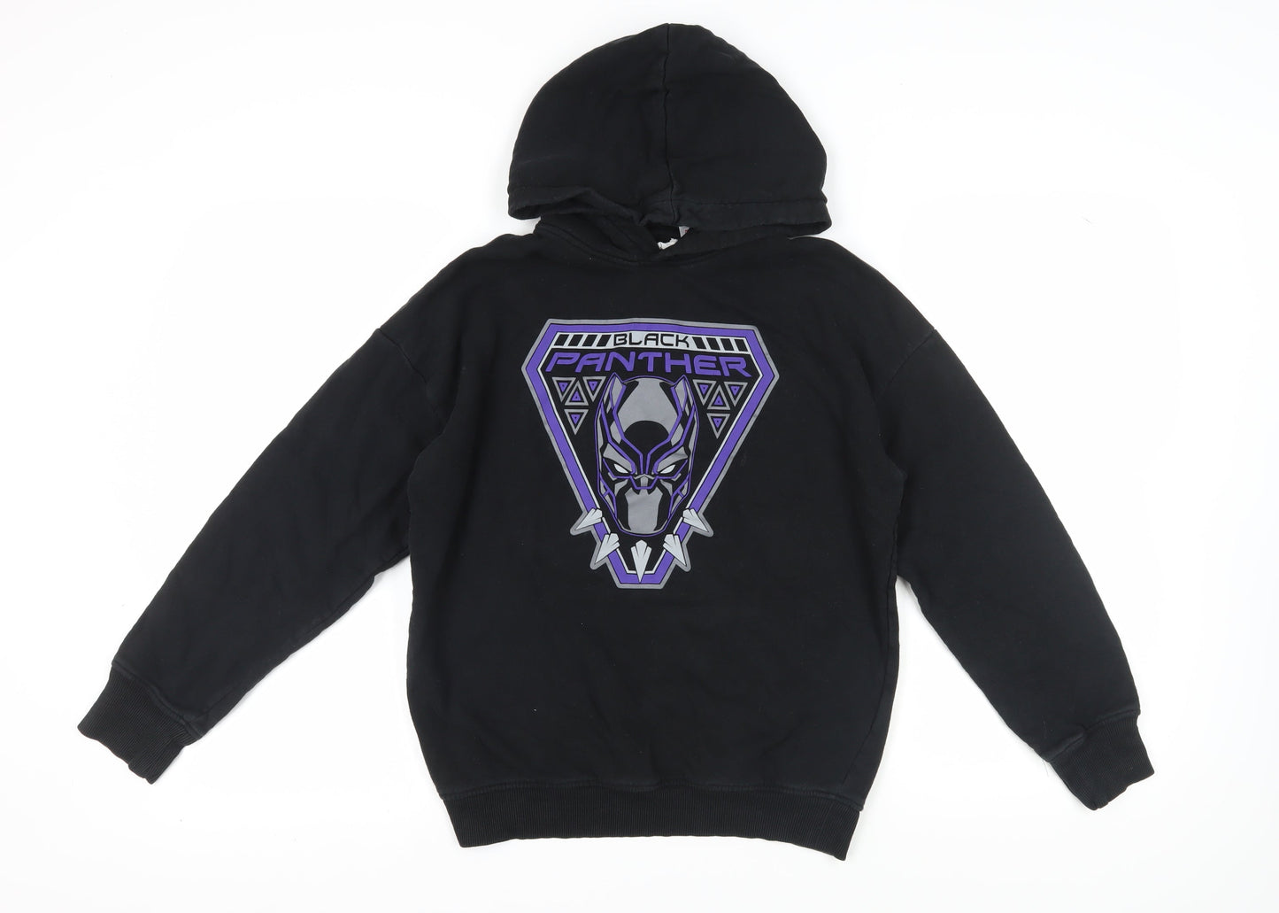 H&M Boys' Black Panther Pullover Hoodie, Black, Size 12