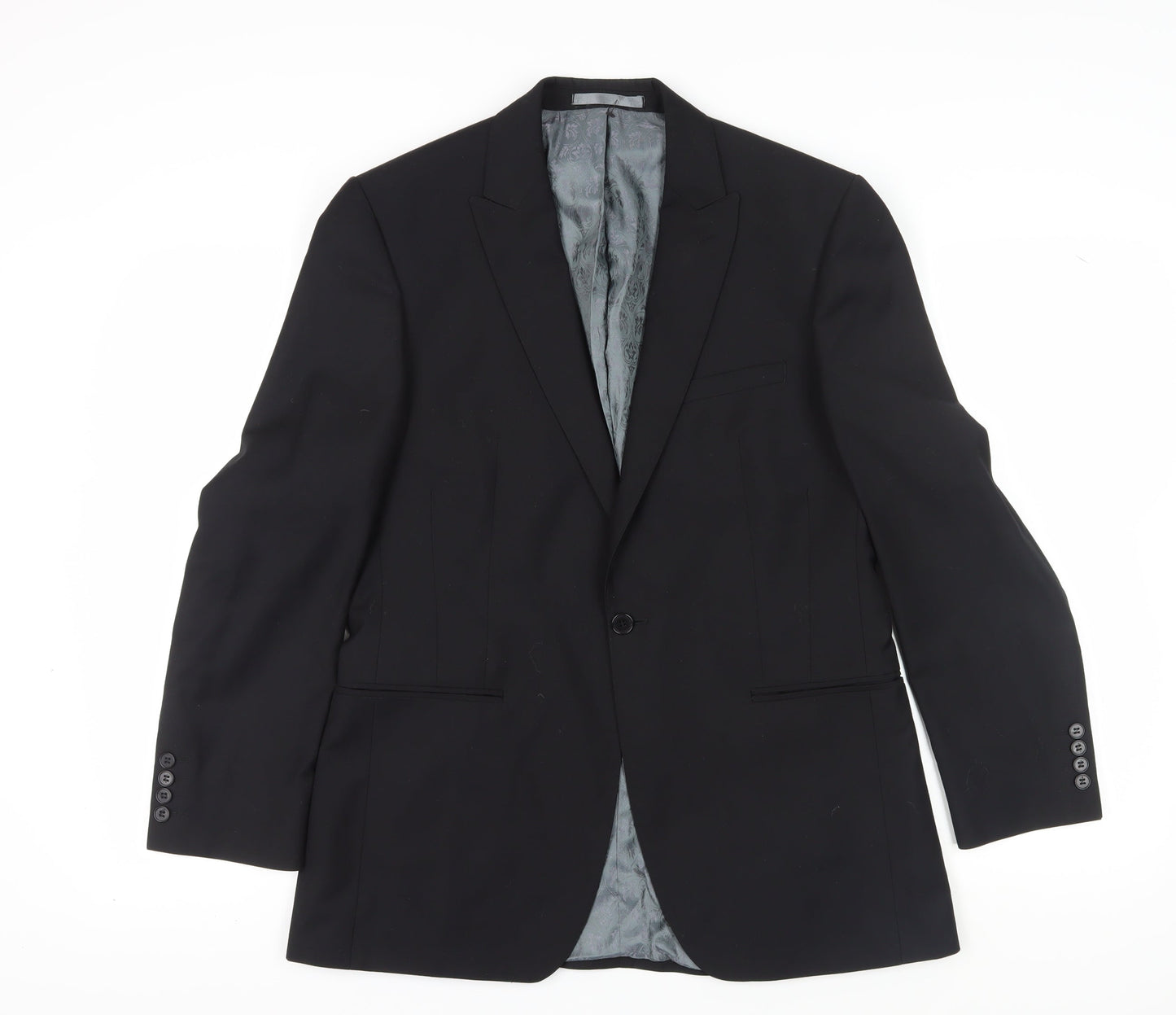 Mens UK Size 40 Red Herring Regular Black Suit Jacket