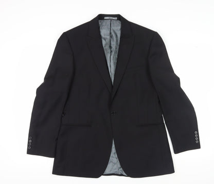 Mens UK Size 40 Red Herring Regular Black Suit Jacket