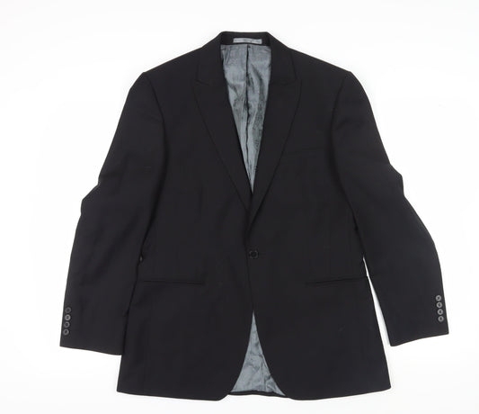 Mens UK Size 40 Red Herring Regular Black Suit Jacket