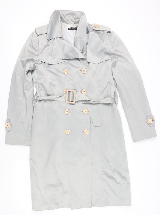 James Lakeland Women's Grey Trench Coat Size 18 Elegant