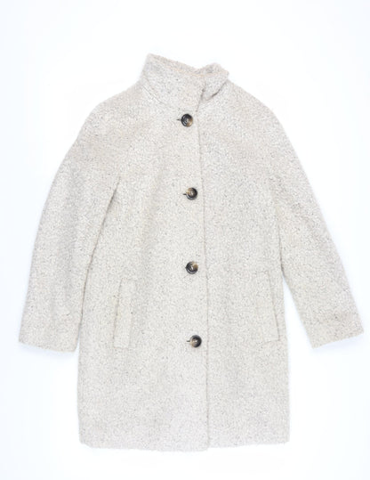 Womens UK Size 10 Betty Jackson Black Ivory Overcoat