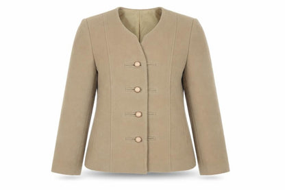 Womens UK Size 14 Gray & Osbourn Beige Basic Jacket