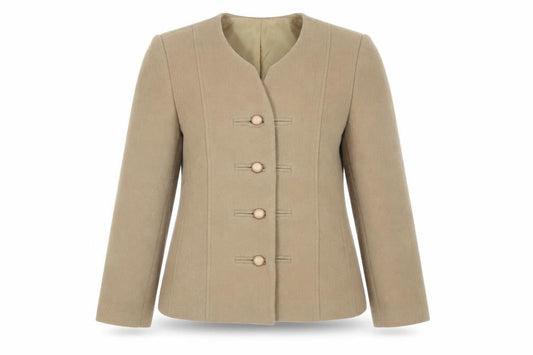 Womens UK Size 14 Gray & Osbourn Beige Basic Jacket