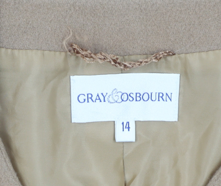 Womens UK Size 14 Gray & Osbourn Beige Basic Jacket