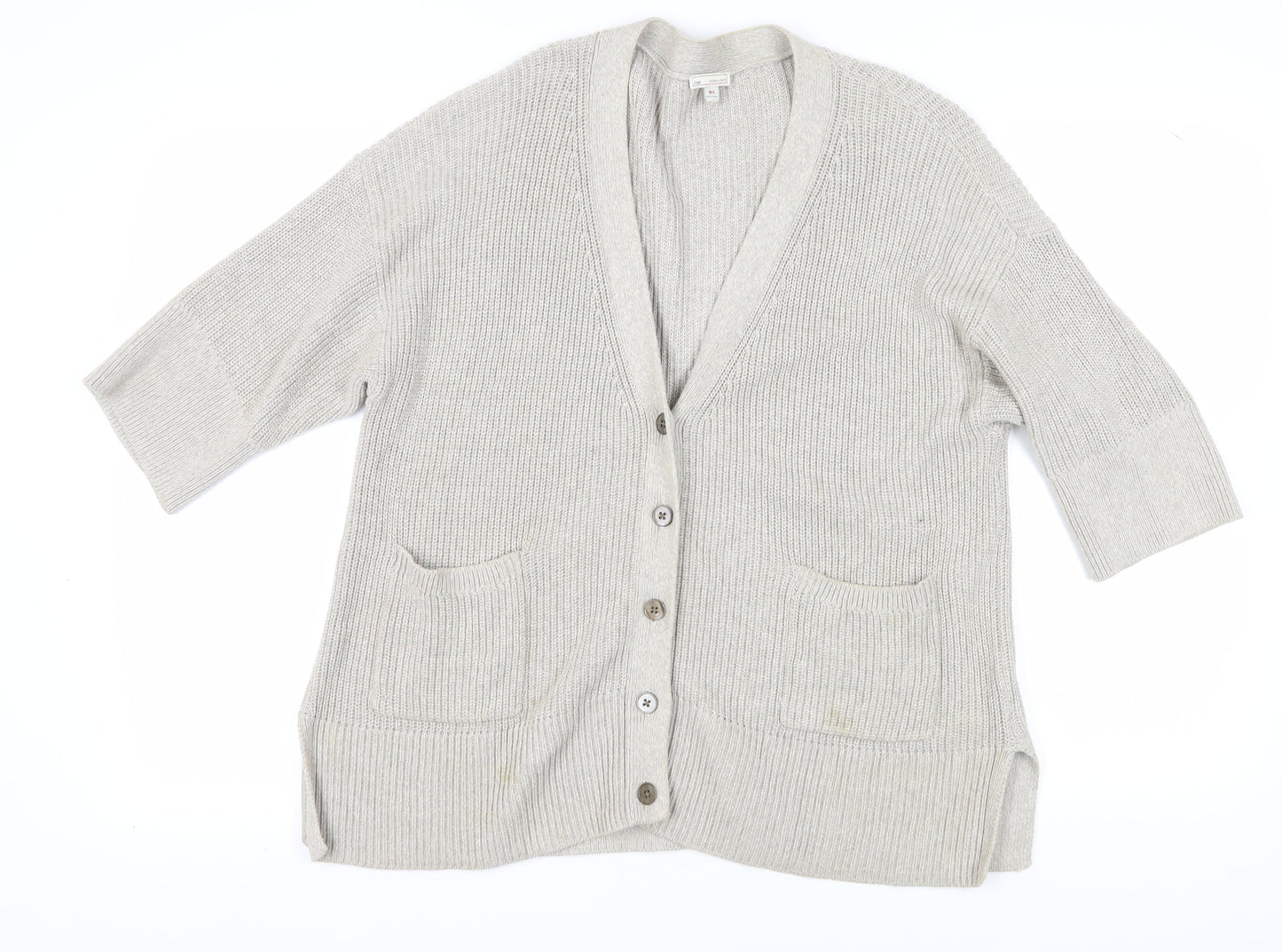 Gap Women's Beige Chunky-Knit Cardigan M/L