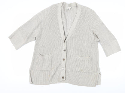 Gap Women's Beige Chunky-Knit Cardigan M/L