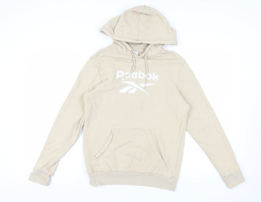 Mens UK Size S Reebok Beige Pullover Hoodie