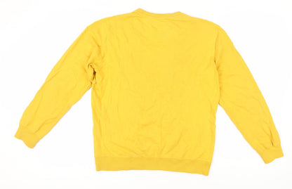 Max Men's Yellow Graphic Pullover Sweatshirt, Size S