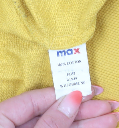 Max Men's Yellow Graphic Pullover Sweatshirt, Size S