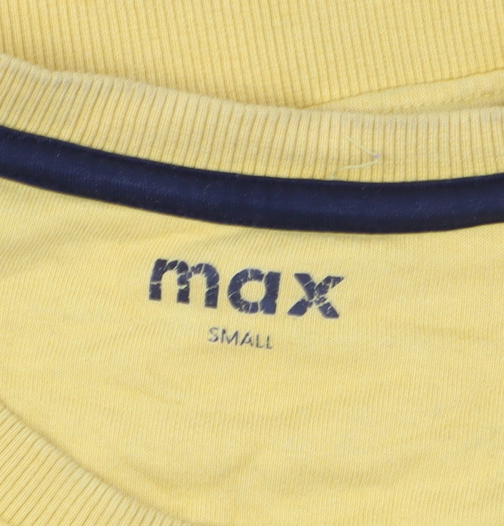 Max Men's Yellow Graphic Pullover Sweatshirt, Size S