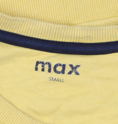 Max Men's Yellow Graphic Pullover Sweatshirt, Size S