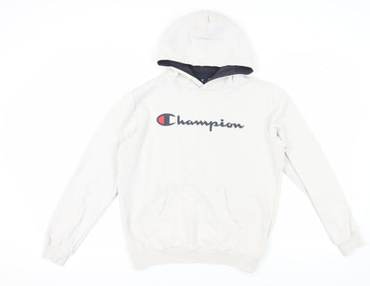 Mens UK Size S Champion White Pullover Hoodie