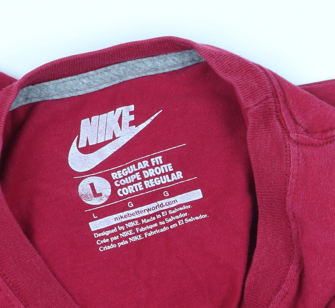 Nike Men's Red Graphic Print T-Shirt, Size L Short Sleeve