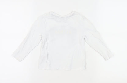 Batman Boys White Long Sleeve T-Shirt 2-3 Years Graphic Print