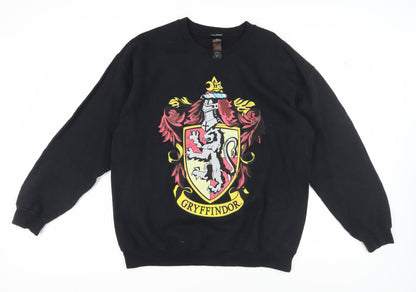 Unisex Adults UK Size M Harry Potter Black Pullover Sweatshirt