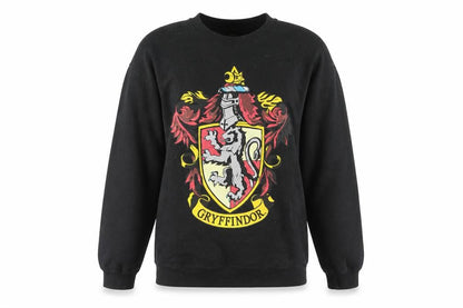 Front view of Harry Potter unisex black m gryffindor sweatshirt
