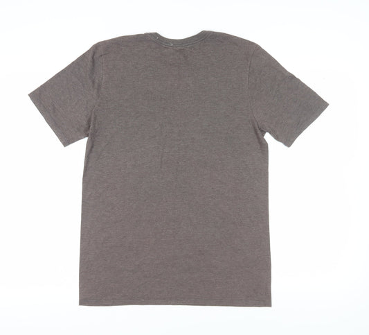 Nike Men's Brown Crew Neck Logo T-Shirt - Medium