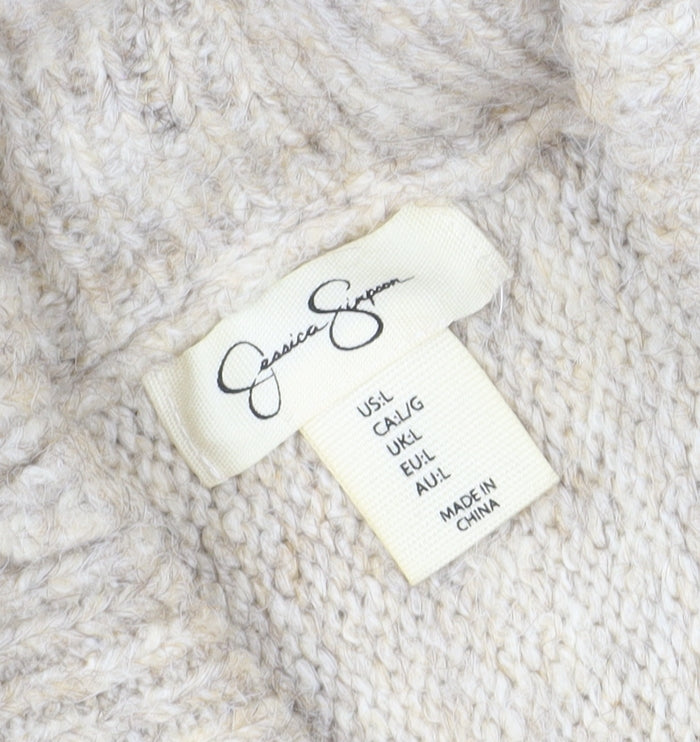 Womens UK Size L Jessica Simpson Beige Pullover Jumper