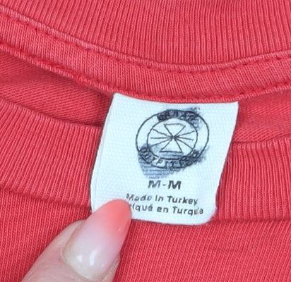 Urban Outfitters Women's Red Cropped T-Shirt - Size M, Cosmos Print