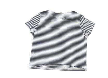 Jack Wills Women's Black-White Striped T-Shirt, Size 6