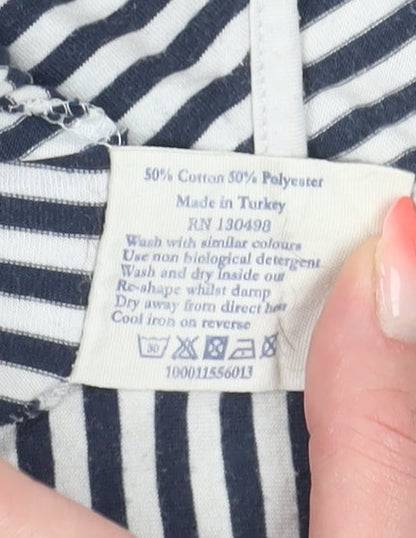 Jack Wills Women's Black-White Striped T-Shirt, Size 6