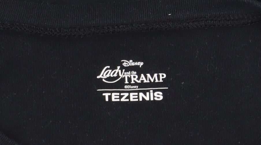 Womens UK Size M Tezenis Black Basic T-Shirt