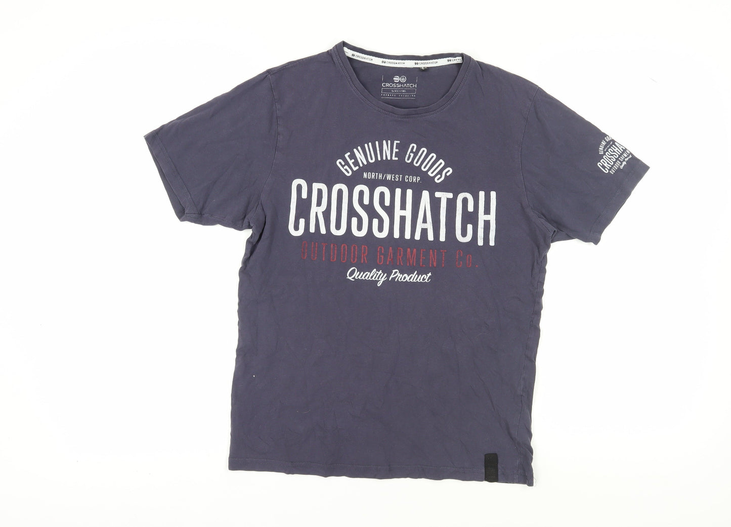 Mens UK Size L Crosshatch Blue  T-Shirt