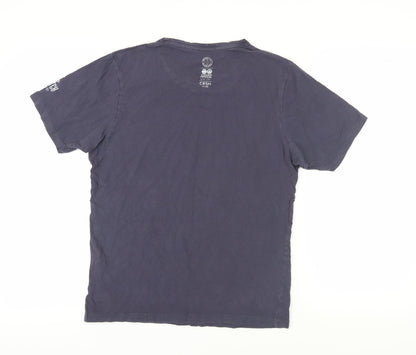 Mens UK Size L Crosshatch Blue  T-Shirt