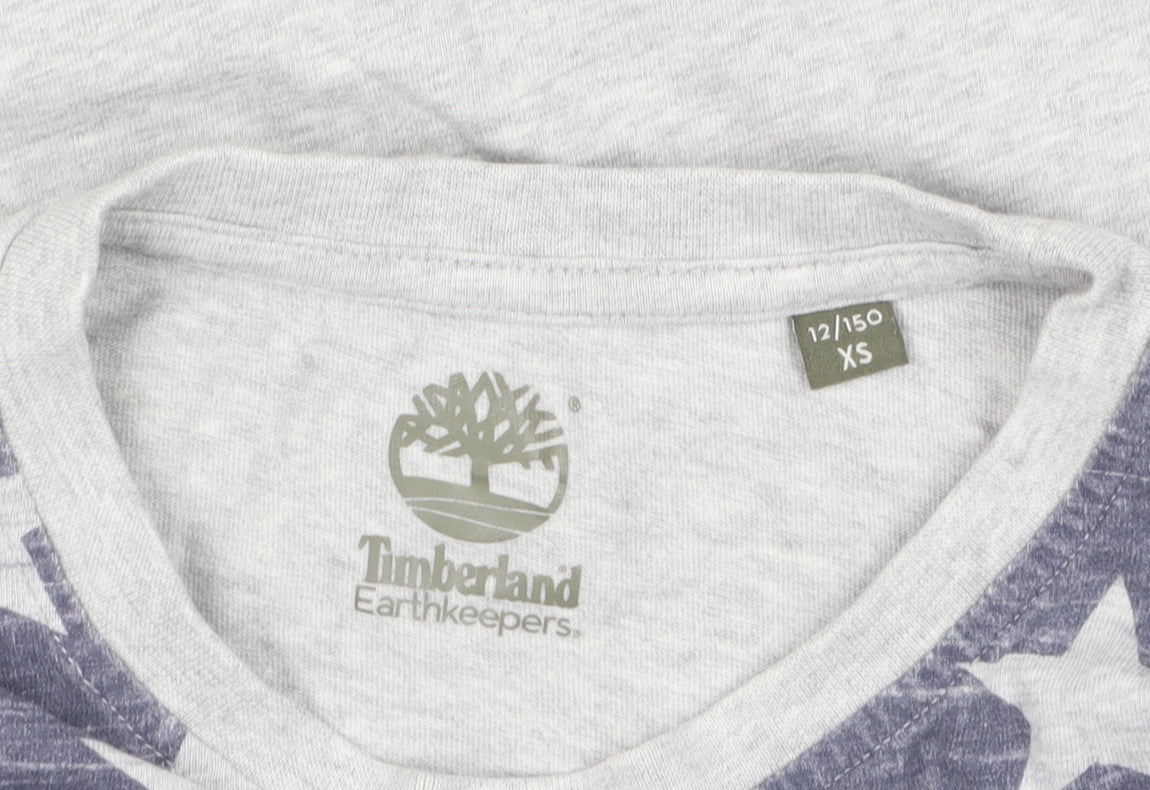 Timberland Boys Grey Graphic Print Long Sleeve T-Shirt 12 Years