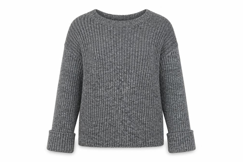 Womens UK Size S Pieces Grey Wrap Jumper