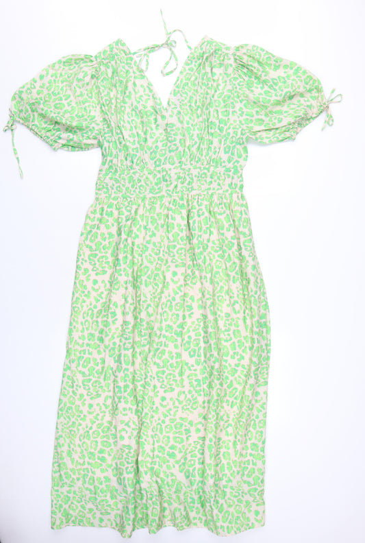 Marks and Spencer Green Animal Print Midi Wrap Dress